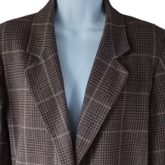 Sag Harbor Plaid Wool Petite Blazer Size 10P - Picture 4 of 13